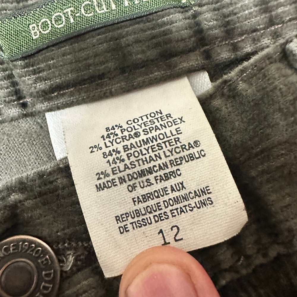 Eddie Bauer Corduroy Bootcut Pants Womens Size 12 Gray Casual Career Trousers - Picture 3 of 10